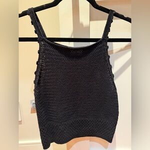 Wilfred Black Crochet Knit Tank Top - Size Small